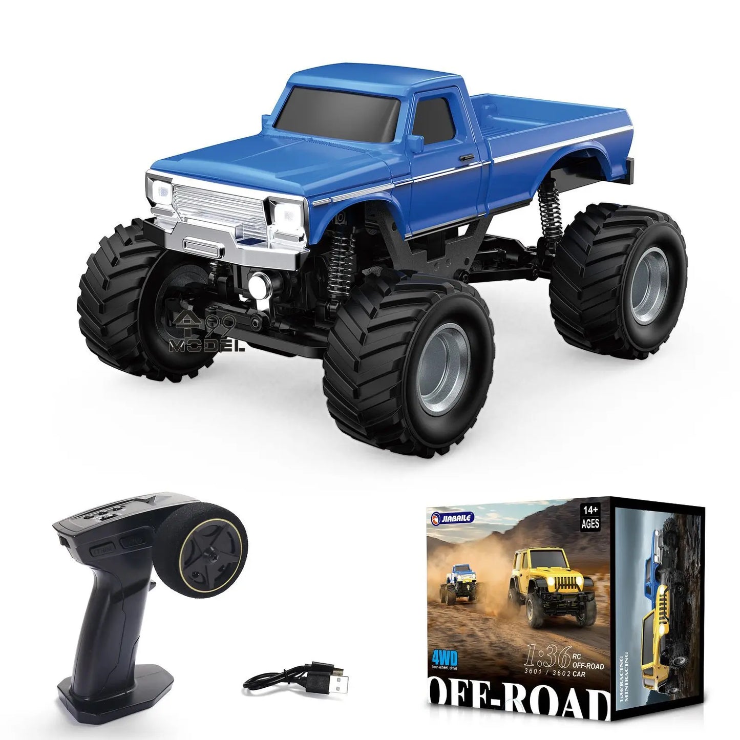 Toy 1/36 RC Crawler Car 4WD Mini Radio Control Off-road Vehicle Lighting System 2.4GHz RC Car Simulation Off-road Climbing Car