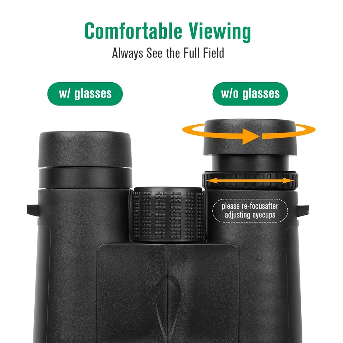 12x42 High Power Binoculars with Phone Adapter Waterproof Low Light Vision Binoculars for Bird Watching, Hunting, Travel