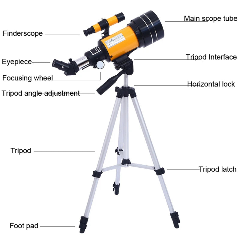 150 Time Professional Astronomical Telescope for Space Monocular F30070 Powerful Binoculars Night Vision for Star  ASM70300