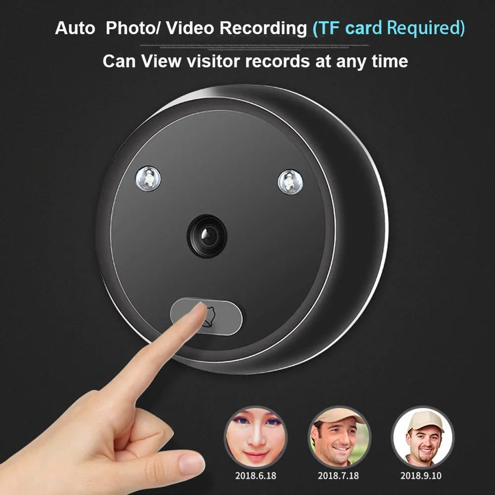 2.4 inch Video Peephole Doorbell Camera Video-eye Auto Record Electronic Ring Night View Digital Door Viewer Entry Home Security