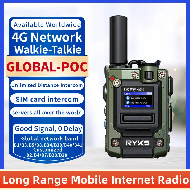 4G Walkie Talkie 5000Km 200 Channels Personalized Names Audio Playback Global Ptt Type C Charger Long Range Ham Two Way Radio