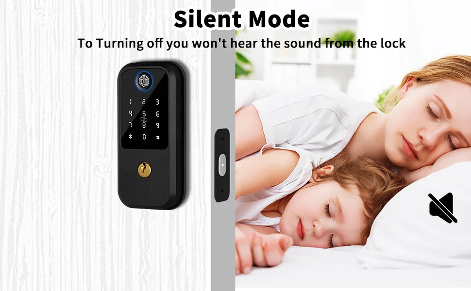 Smart Deadbolt Lock with Keypad, Fingerprint Door Lock, Keyless Entry Door Lock Door Auto Digital Electronic Lock for home