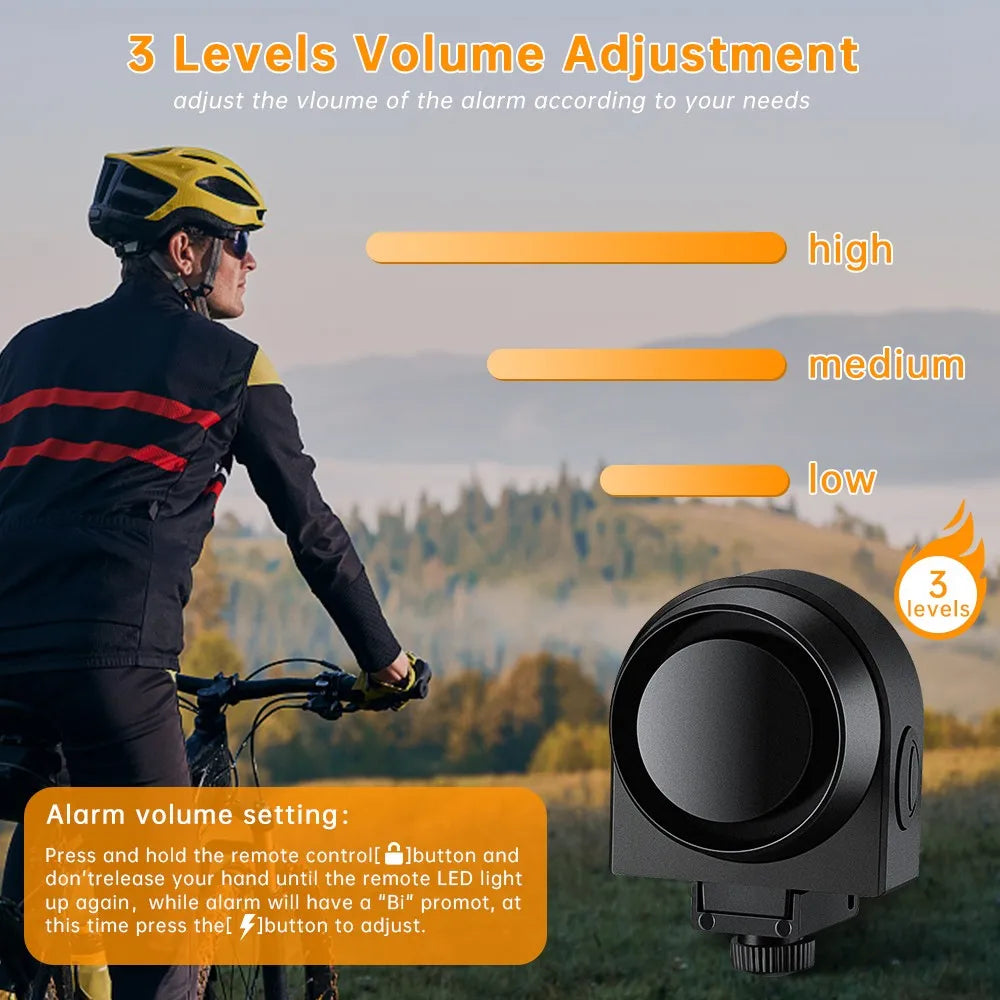 Hollarm Bicycle Vibration Alarm Wireless Motorcycle Alarm Anti-theft USB Rechargeable Remote Control Security System Waterproof