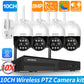 4K 8MP WiFi Security Camera System Kit Wireless CCTV System 10CH NVR Outdoor PTZ Two-Way Audio Video Surveillance Cameras P2P