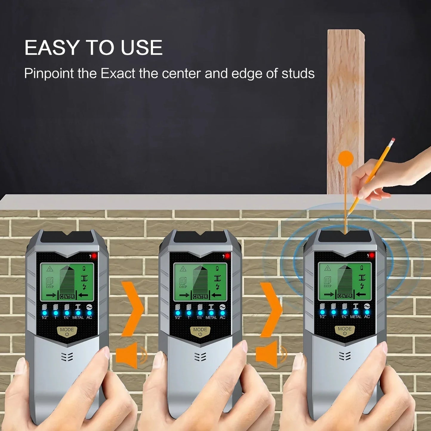 5in1 Wall Metal Detection Instrument Measuring Metal Current Wire Wood Handheld Detector Stud Post Measuring Instrument Scanner