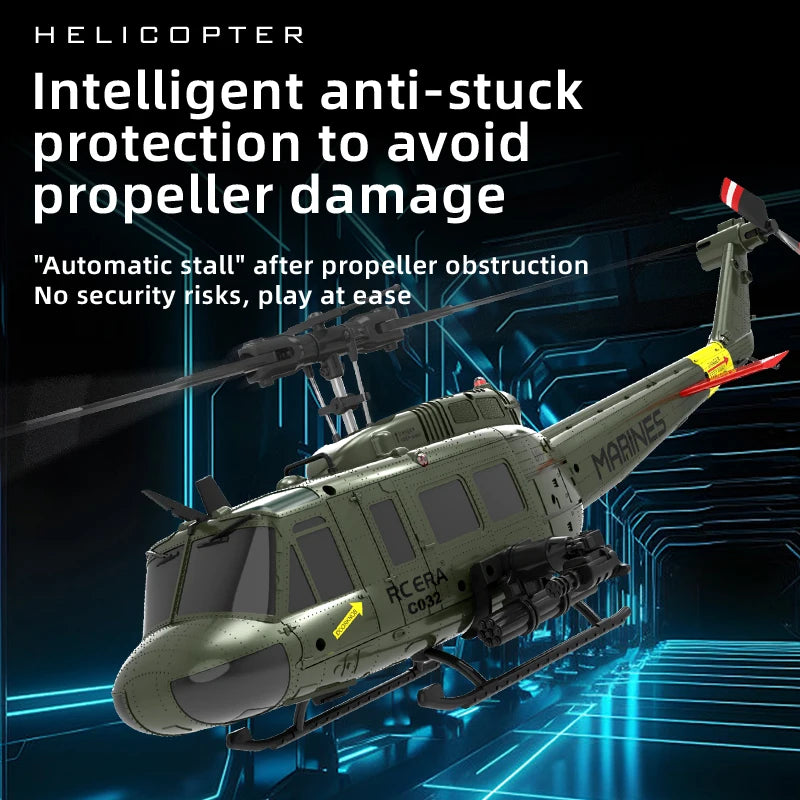 RC ERA C032 (Uh-1) 6ch Aileron Free Reverse Flying Stunt Helicopter Electric Remote-Controlled Airplane Model Toy Gift