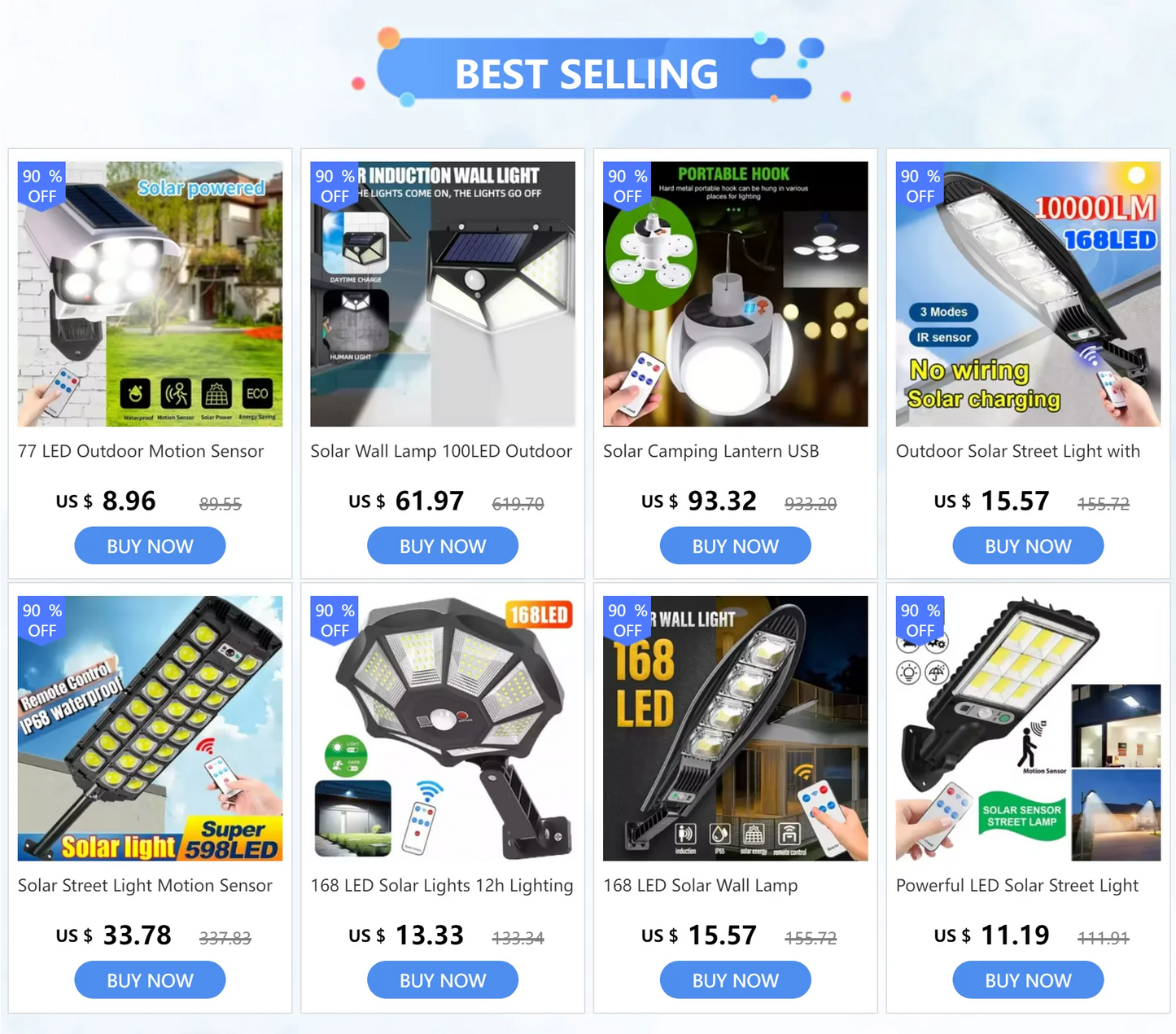 168 LED Solar Lights 12h Lighting Security Flood Lights Outdoor Motion Sensor Waterproof Garden Yard Street Lamp Waterproof