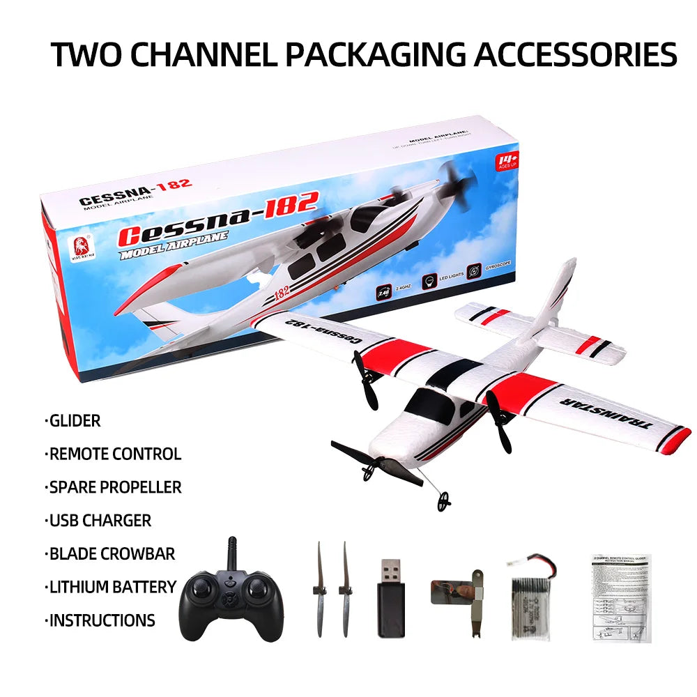 RC Plane, simulation RC fixed-wing glider, 2 channels RC combat aircraft, 2.4G control easy to fly for beginners&adults&boys