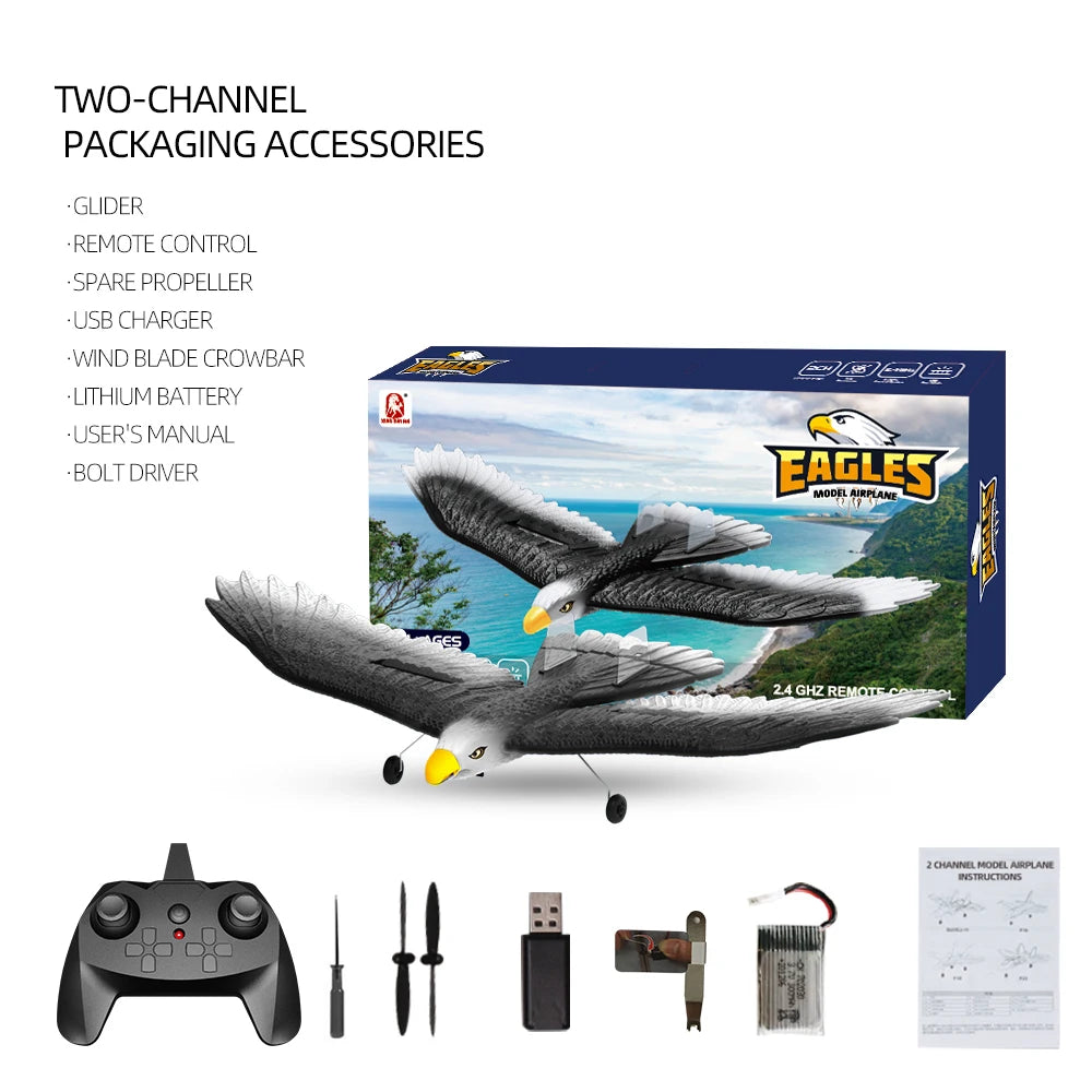 RC Plane, simulation RC fixed-wing glider, 2 channels RC combat aircraft, 2.4G control easy to fly for beginners&adults&boys