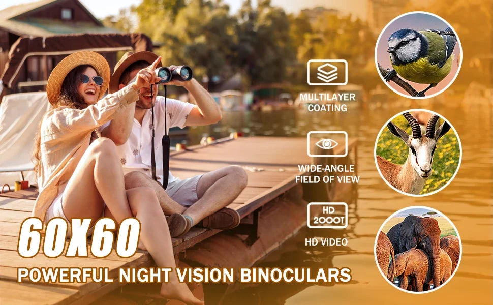 Adult high-definition binoculars with clear field of view and weak light, large bird-watching viewing glasses