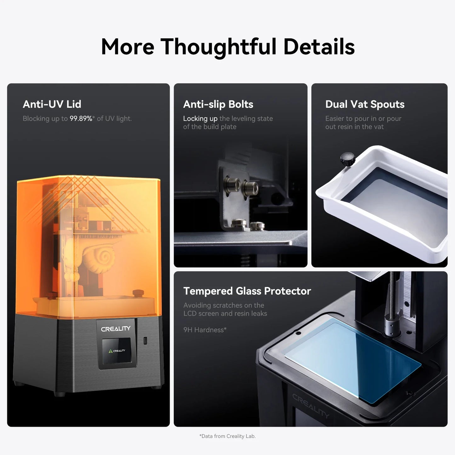 Creality HALOT R6 2K Resin 3D Printer Compact & Easy for Newbies 60mm/h Printing Speed 130*82*160mm Build Volume LCD Printer