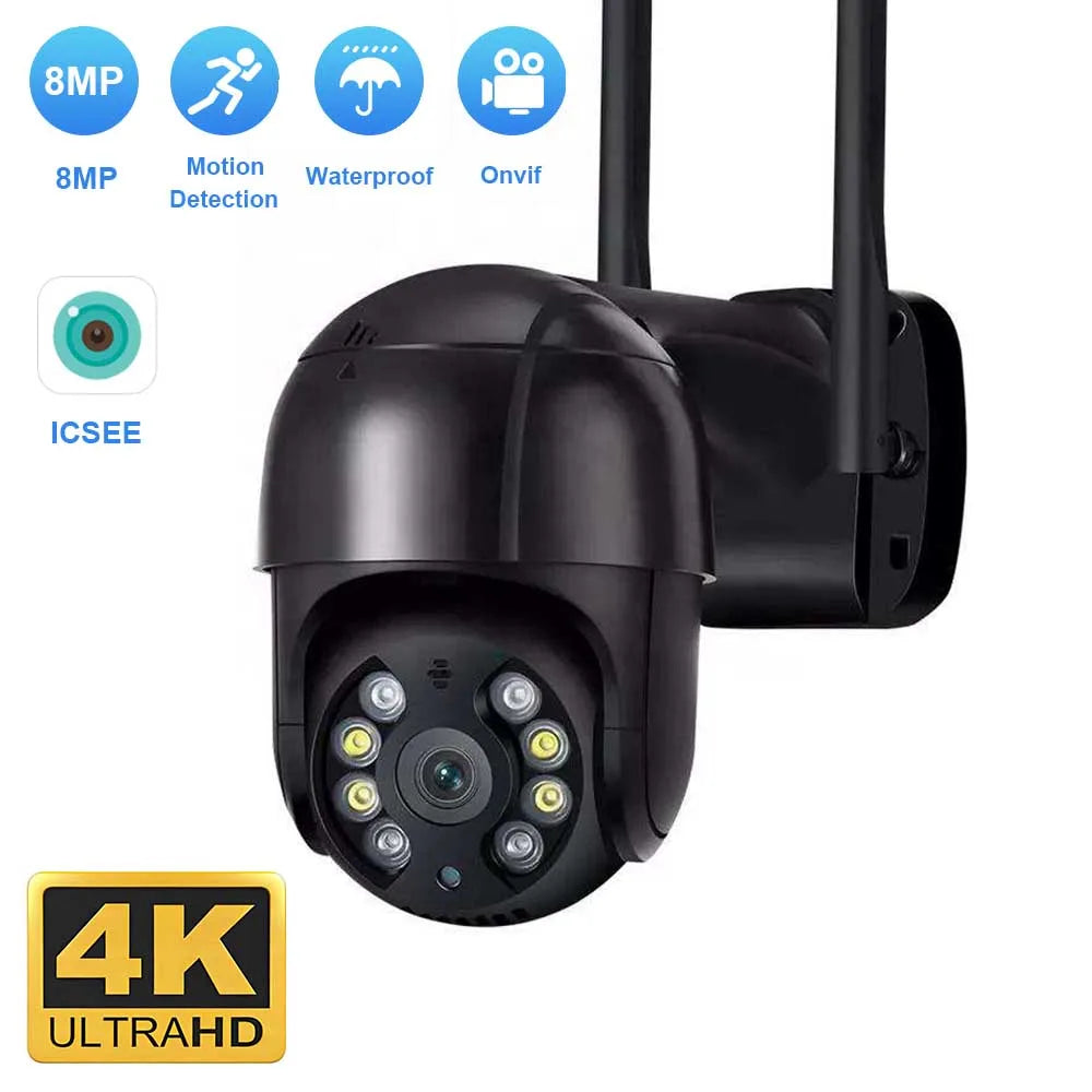 Wifi Security Camera Wireless Surveillance Camera Outdoor Waterproof CCTV Camera 4K Security Protection AI Human Tracking icsee