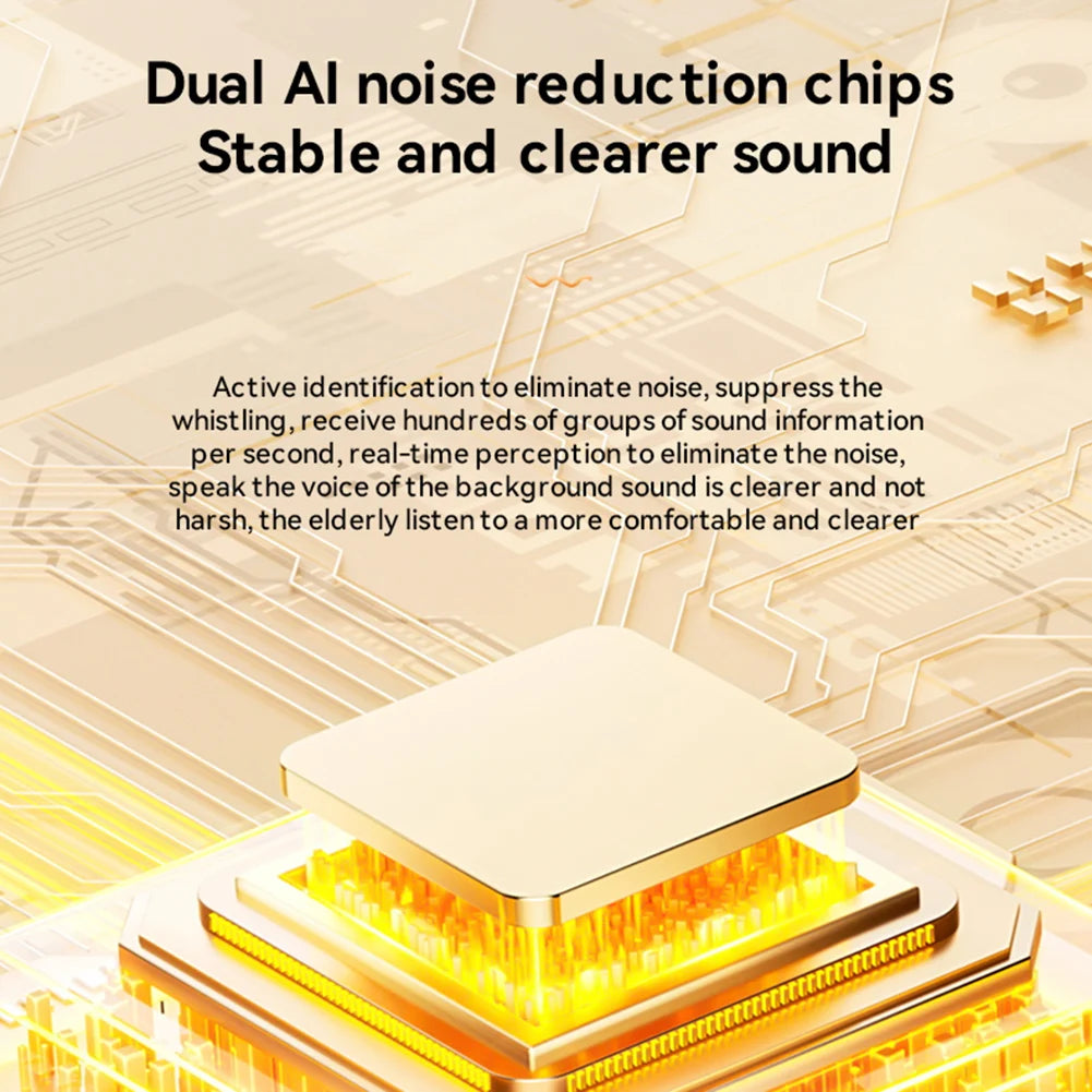 Hearing Aids Bluetooth-Compatible 5.3 Earbuds Hearing Aid Mini Sound Amplifier Noise Cancelling Single Ear Headphone for Seniors