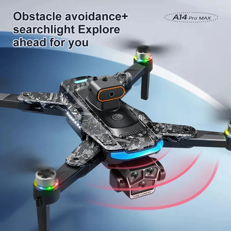 Drone A14ProMax GPS 4KHD Camera LCD Touch Screen  Remote Control Quadcopter 360 °     Obstacle Avoidance Brushless RC Drone Toys