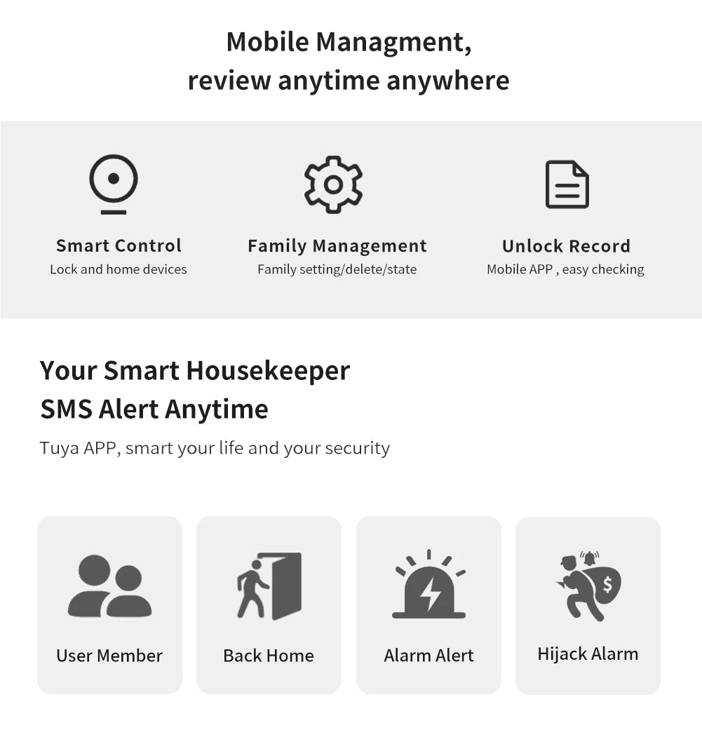 IAooGee L31 smart door lock with IC card/key/fingerprint/application, easy to install, suitable for office and apartment use