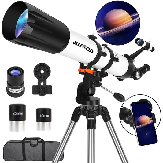 ALLFOC 80090 Astronomical Telescope, High Power Large Aperture HD Professional for Deep Space Observation Star Gazing, Tripod‌‌