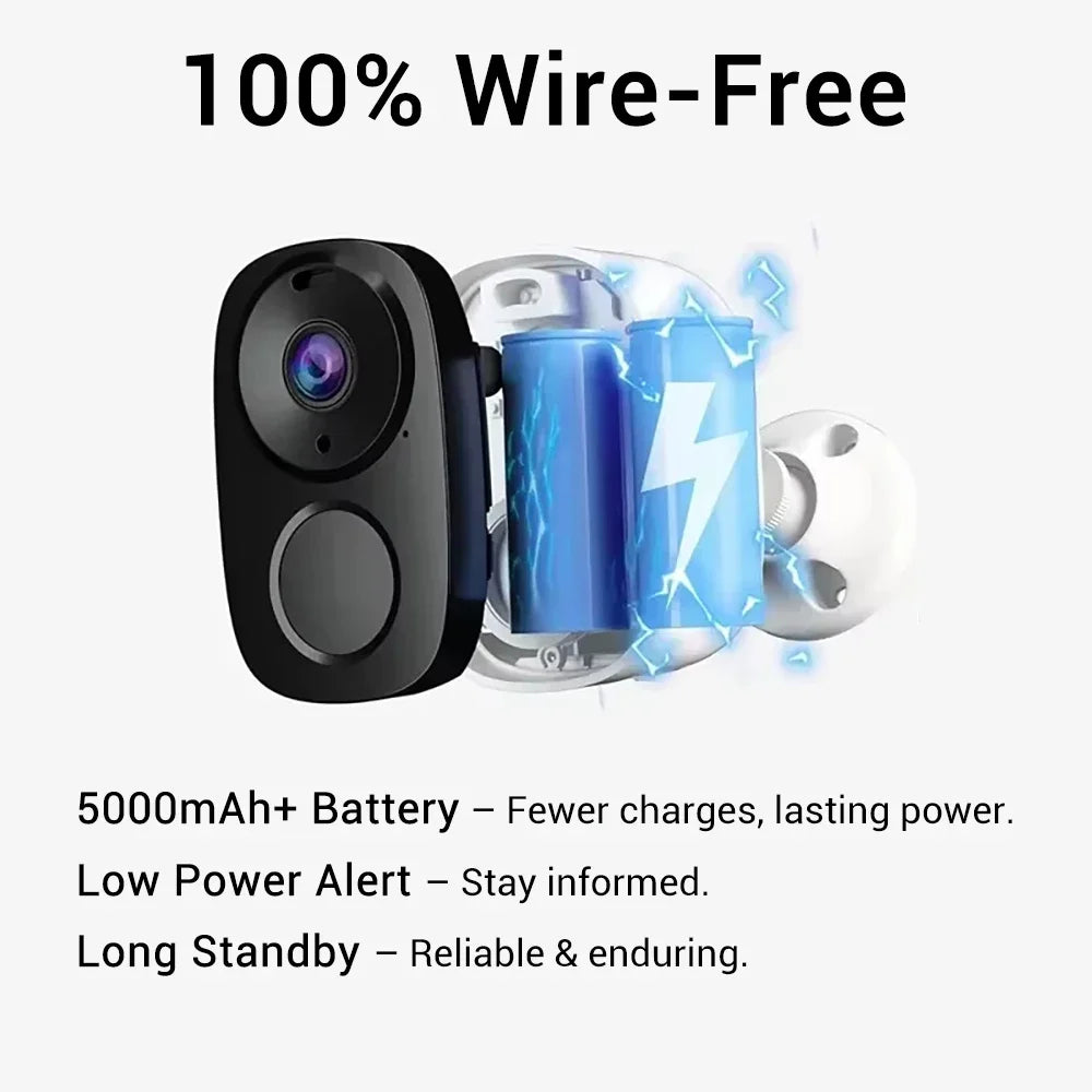 5MP Solar Security Camera 2.4G/5G WiFi Wireless Outdoor Color Night Vision Battery Powered Support PIR, Waterproof Two-Way Alexa