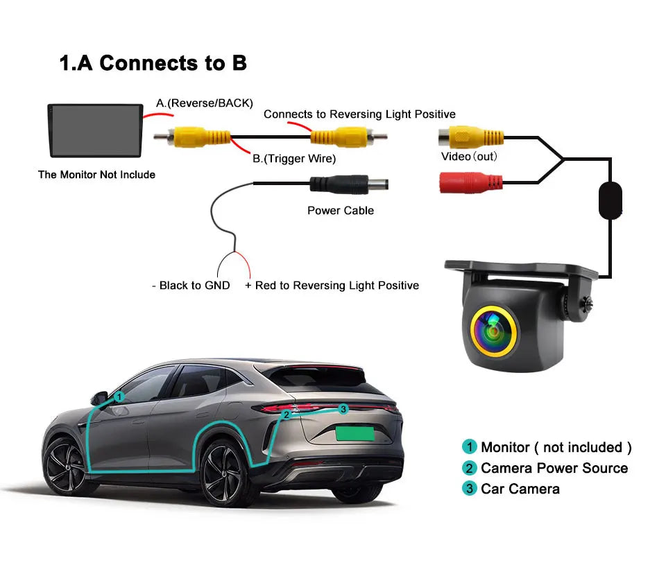 AHD 1080P CVBS Night Vision IP68 Waterproof 170 Degree Fish Eye Lens Backup Rear View Camera For Vehicle Monitor Android