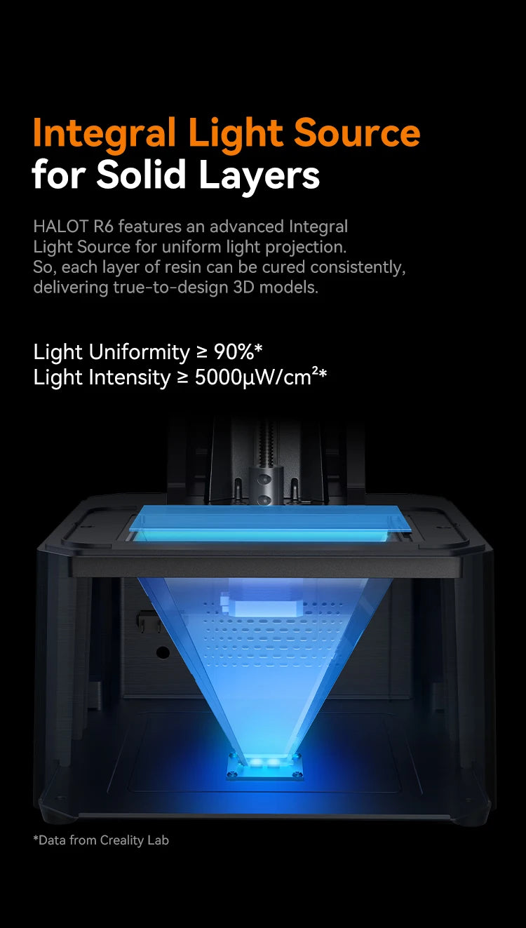 Creality HALOT R6 2K Resin 3D Printer Compact & Easy for Newbies 60mm/h Printing Speed 130*82*160mm Build Volume LCD Printer