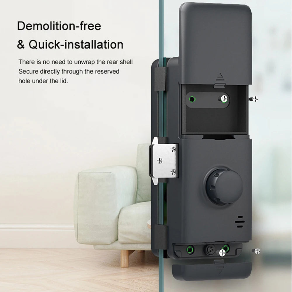 TYSH Fingerprint Smart Door Lock Digital Electronic Lock Glass Door Lock Front Door Wifi Smart Lock Door Tuya Smart Home