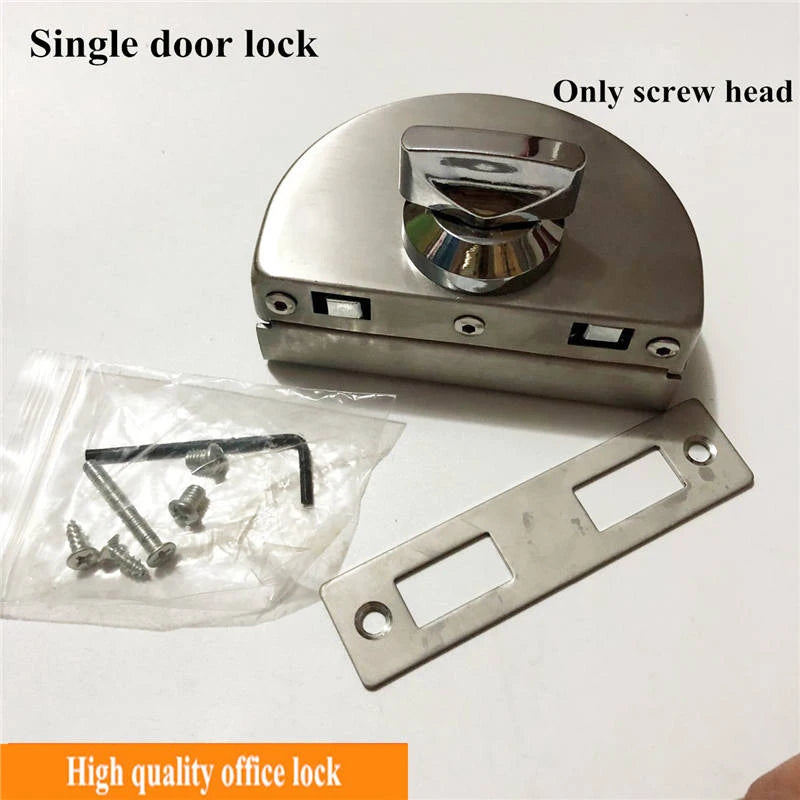 1 Set Double Open Sliding Door Lock Stainless Steel Glass Door Lock with Keys 8-12mm Safety Locks Office Glass Security Hardware