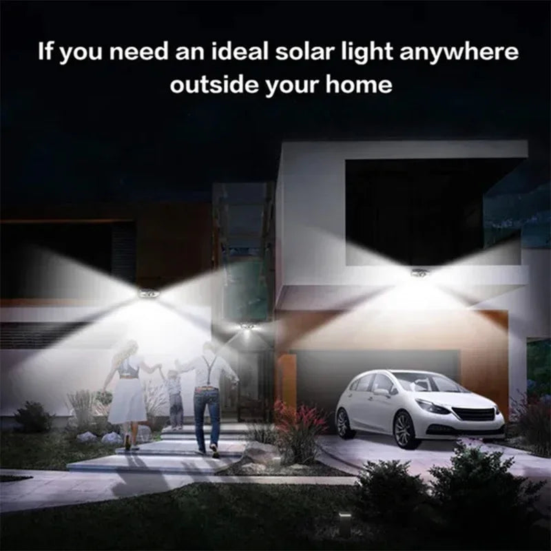 Powerful 4 LED Solar Security Lights Outdoor Decor Sensor Motion 3 Modes Street Waterproof Lamp Wall Night Work Light for Garden