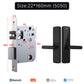 ‌MOES Smart Wooden Door Lock with Touchscreen - Bluetooth Fingerprint/Password/APP Unlock, Anti-Tamper Alarm, 6-Month Battery‌