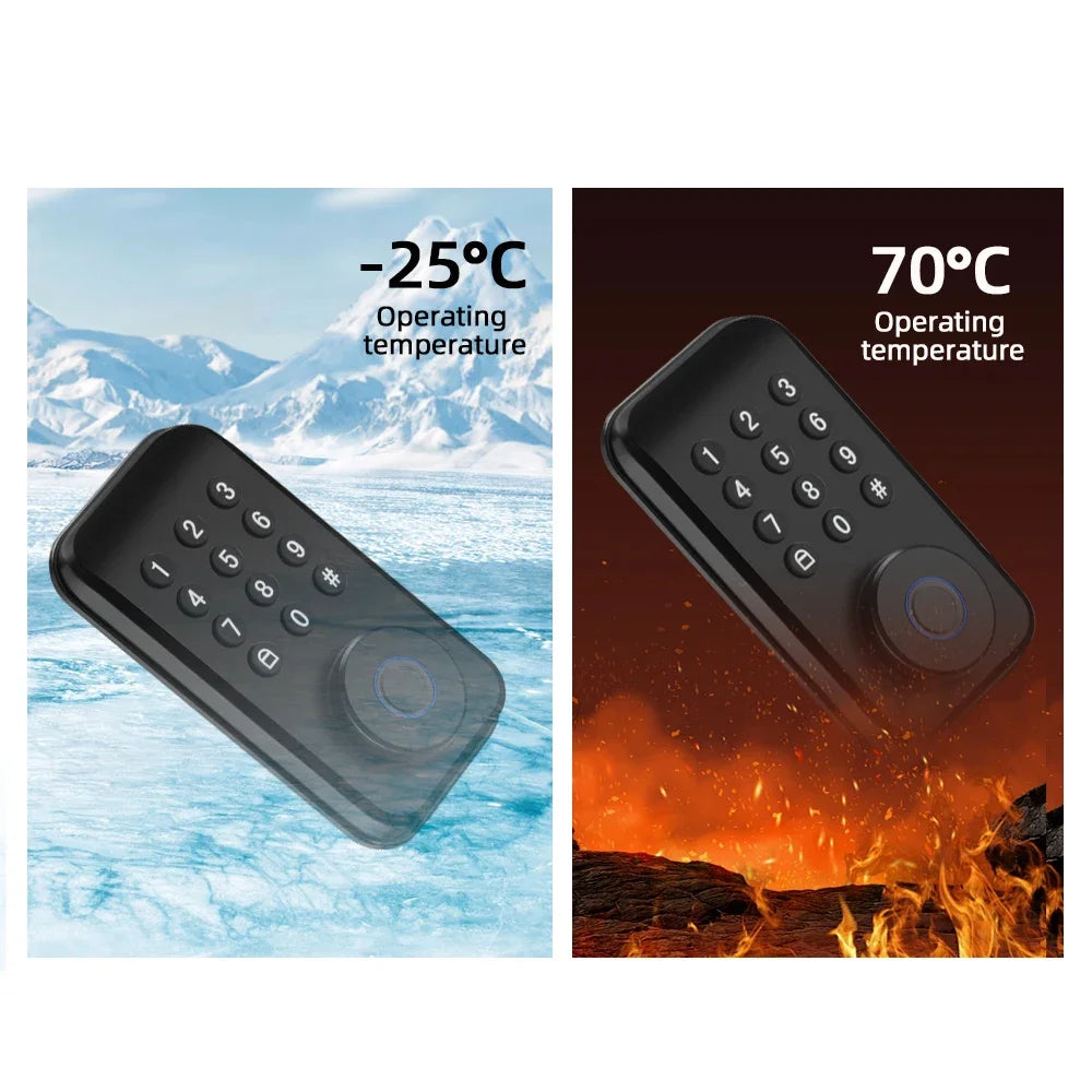 CDOK DS02 Tuya Smart Fingerprint Deadbolt Lock with Latch/Door Sensor Auto Lock Key/Password/ Tuya Smartlife APP Unlock