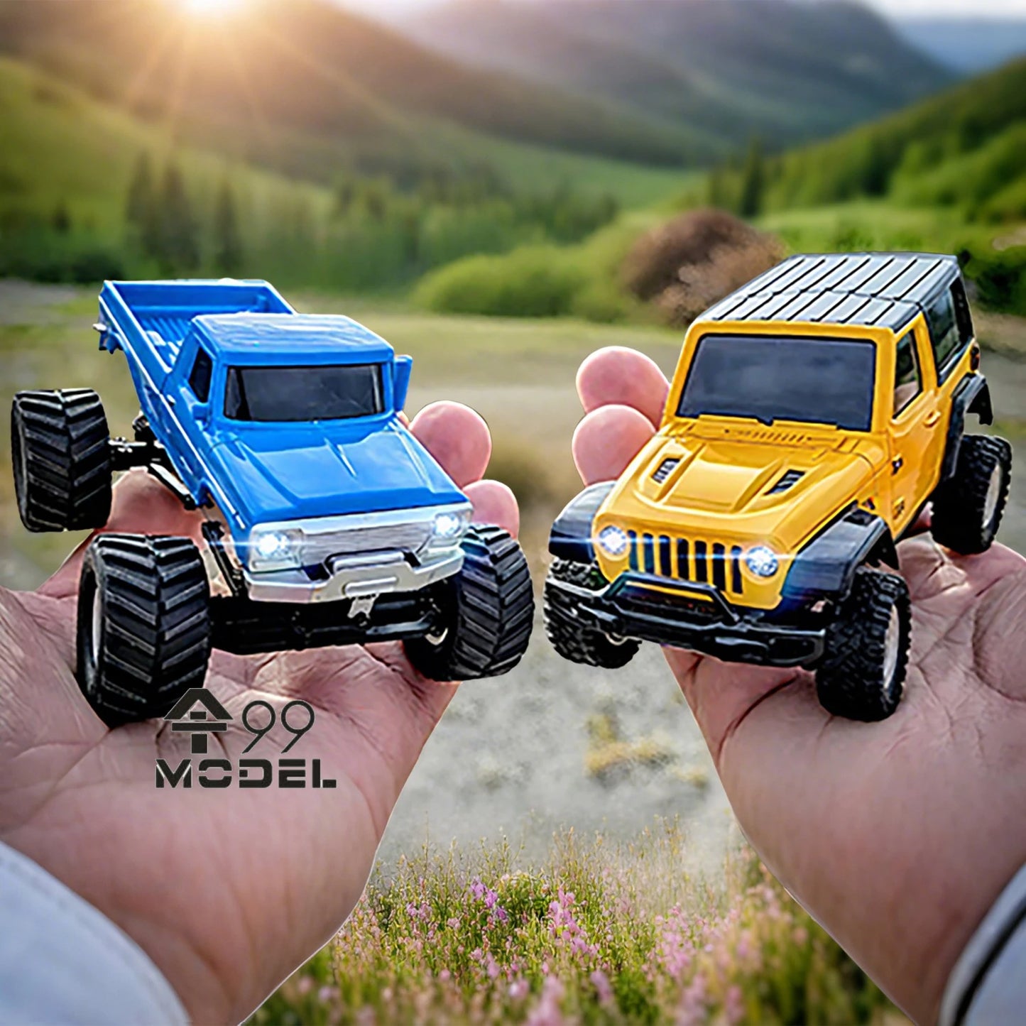 Toy 1/36 RC Crawler Car 4WD Mini Radio Control Off-road Vehicle Lighting System 2.4GHz RC Car Simulation Off-road Climbing Car