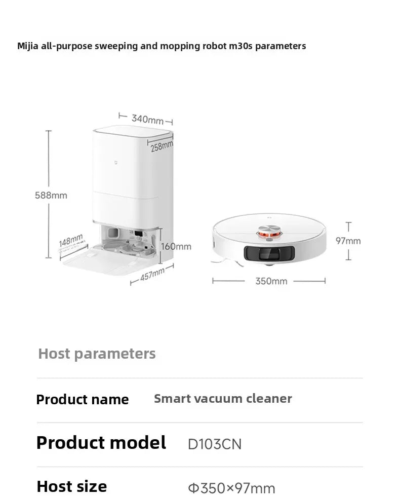 Mi Robot Vacuum M30S Auto Clean Sweep Mop Wash All in One