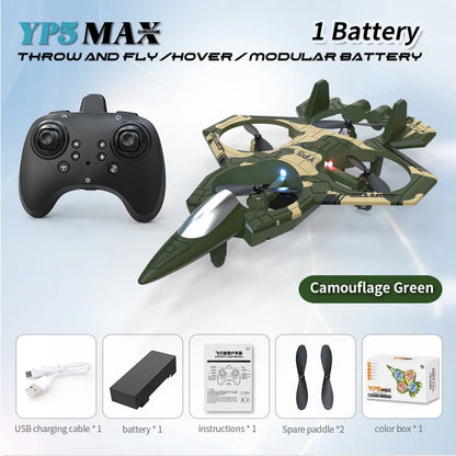 2.4GHz RC Plane, 4-axis Gyro Remote Control Airplane, 360° Flip Fighter Jet Toy, Helicopter Quadcopter, Easy to Fly RC Glider