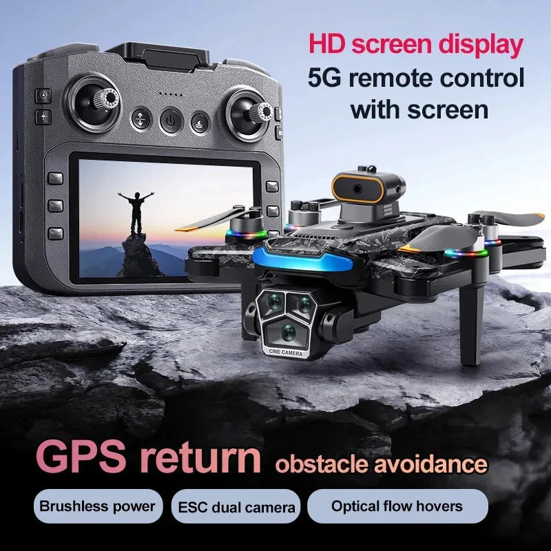 Drone A14ProMax GPS 4KHD Camera LCD Touch Screen  Remote Control Quadcopter 360 °     Obstacle Avoidance Brushless RC Drone Toys