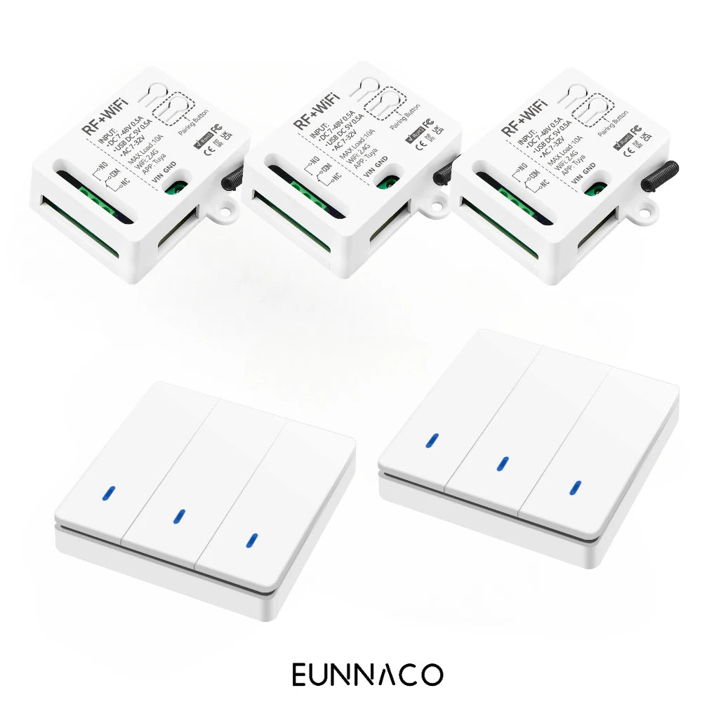 Smart home WiFi RF Wireless Remote Control light Switch Dry Contact Relay DC 12V 24V for universal garage door Electronic lock