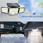 Solar Security Lights Outdoor 236LED Solar Motion Outdoor Lighting 3 Head Wall Lamp Solar Flood Lights Waterproof Garden Door