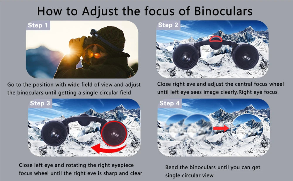 40x22 HD Powerful Binoculars 2000M Long Range Folding Mini Telescope BAK4 FMC Optics For Hunting Sports Outdoor Camping Travel