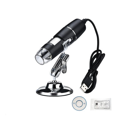 1600X 1000X USB Microscope Handheld Portable Digital Microscope USB Interface Electron Microscopes with 8 LEDs with Bracket