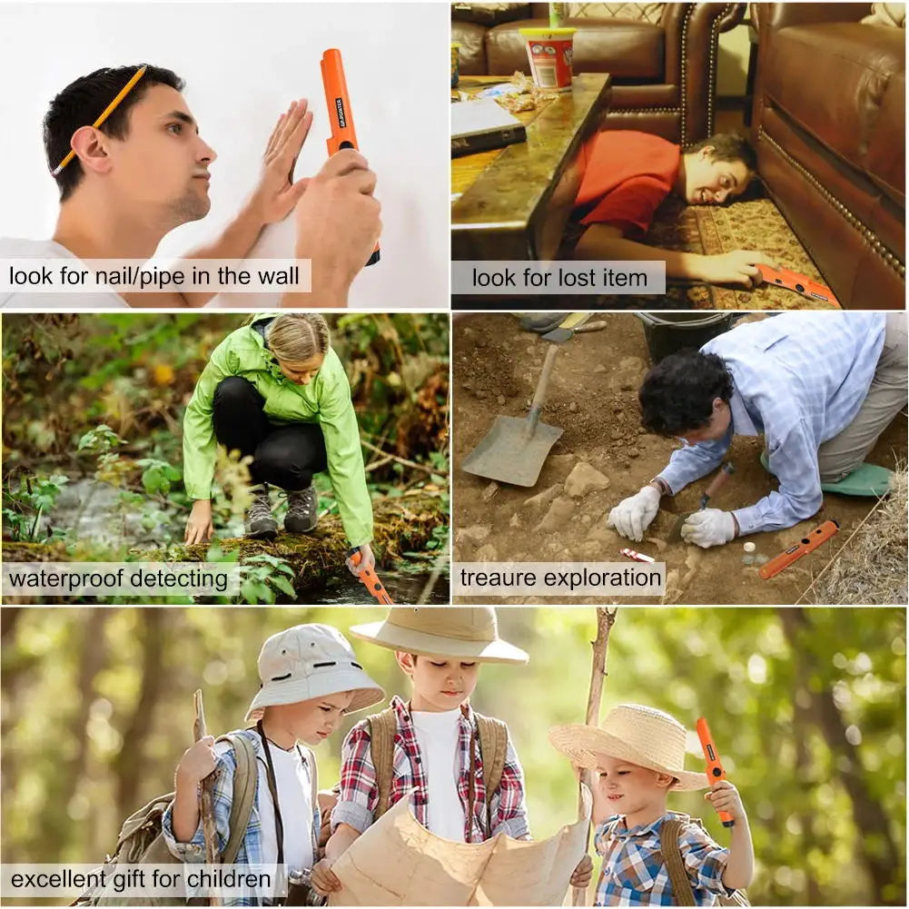 Metal Detector Outdoor Adventure Handheld Metal Detector Pinpointer   Finder Waterproof 360° Side Scan Metal Detector Rod