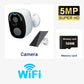 5MP Solar Security Camera 2.4G/5G WiFi Wireless Outdoor Color Night Vision Battery Powered Support PIR, Waterproof Two-Way Alexa