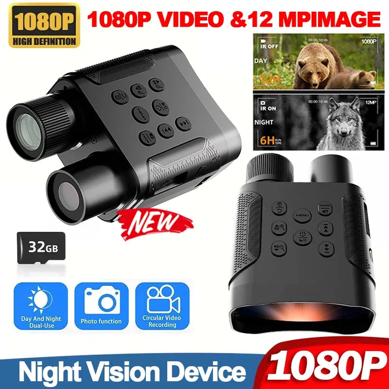 2025 New Video Recorder 1080P Night Vision Binoculars 8X Digital Zoom 800m Range Infrared WiFi Telescope for Hunting Camping