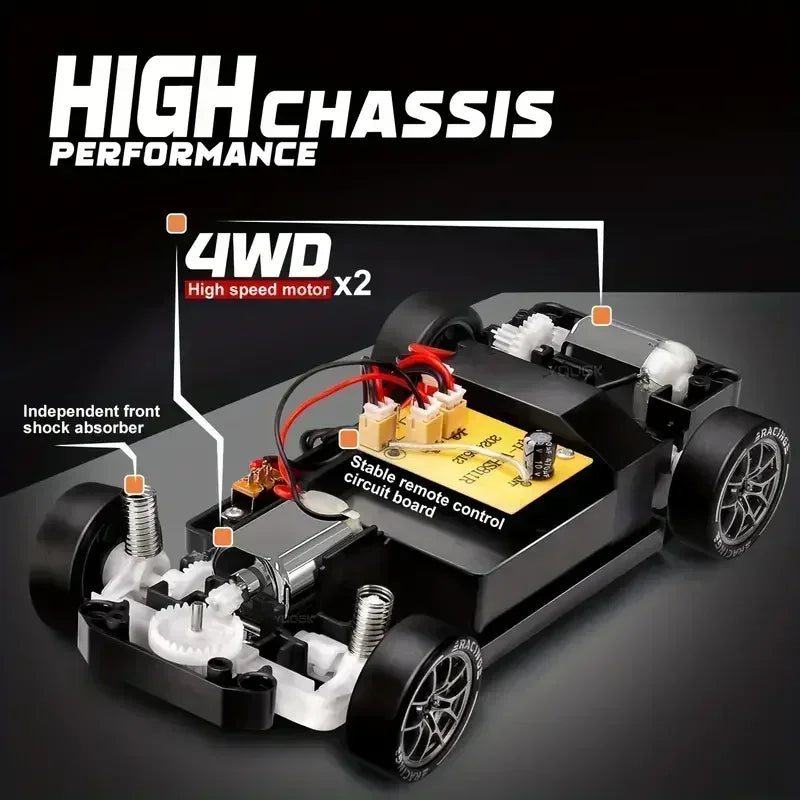 RC Drift Car 4WD Remote Control Full Size 1:24 Mini RC Racing Car Model 2.4G Radio 20KM/H High Speed RC Car Adult Kid Toy Gift