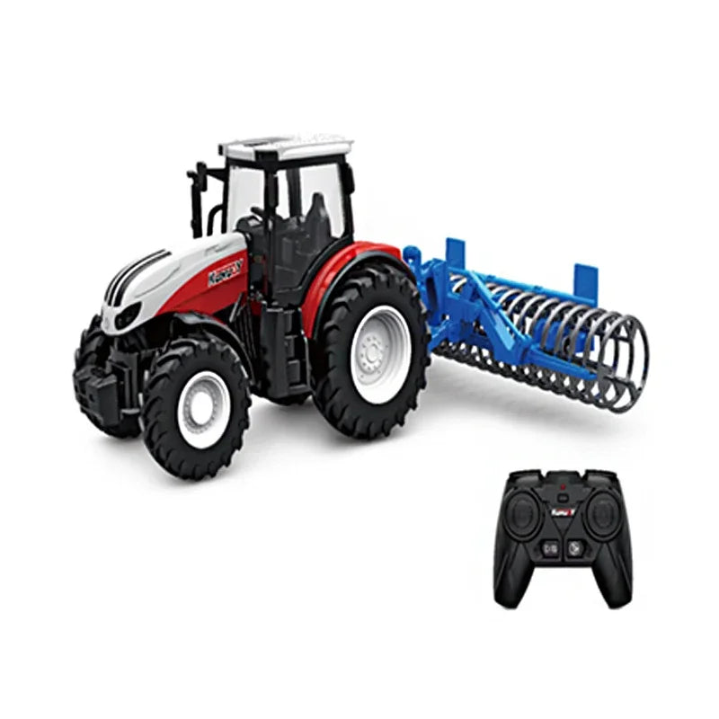 RC Car Tractors Trailer 2.4G Radio Controlled Farm Cars Farming Simulator Truck Miniature Farmer Animal Model Toys Children Boys