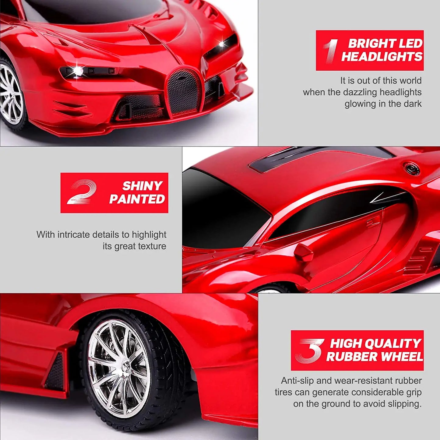 1:18 RC Car With Led Light 2.4G Radio Remote Control Cars Sports High-speed Drift Car Boys Toys For Childrens Birthday Gift