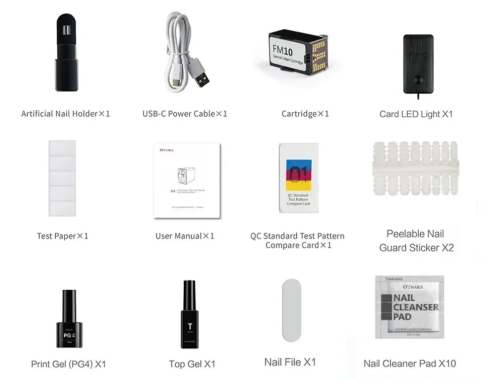 Smart Nail Printer Portable 3D Mobile Nail Painting Machine 2400 DPI Printing Resolution WiFi/DIY Support for Home Beauty Salon