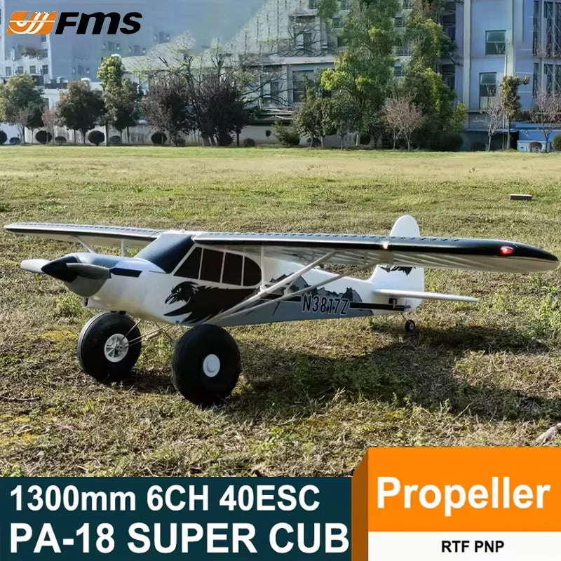 Fms Pa-18 1300mm Remote Control Model Plane 1.3m J3 Piper Super Cub Rc Airplane Pnp Trainer Electric Aircraft Outdoor Sports