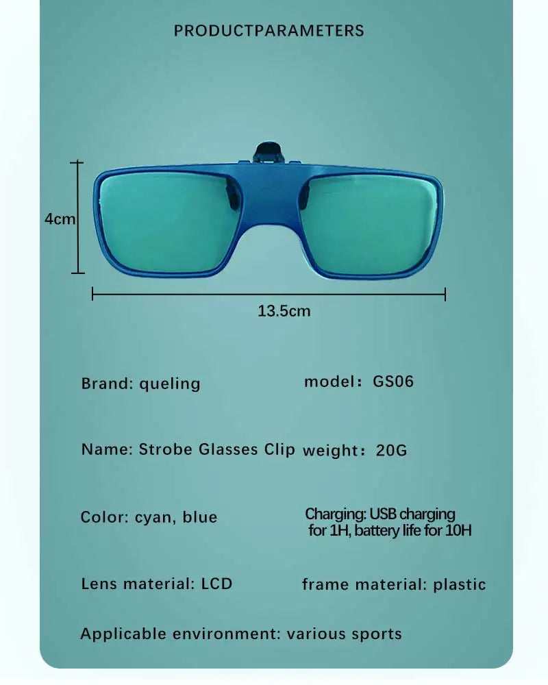 Vision reaction Glasses for Myopia Person, Clip storbe Glasses, Head up Training, Vision reaction