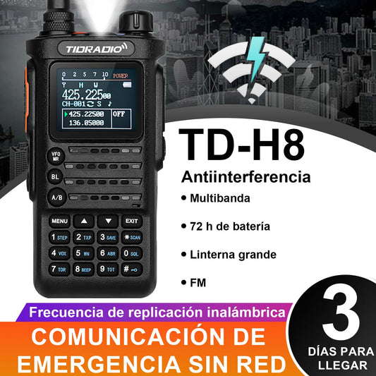 TIDRADIO 2nd Gen TD-H8 10W Professional Walkie Talkie Portable Long Range Radio Phone Wireless Programmable Search Repeaters