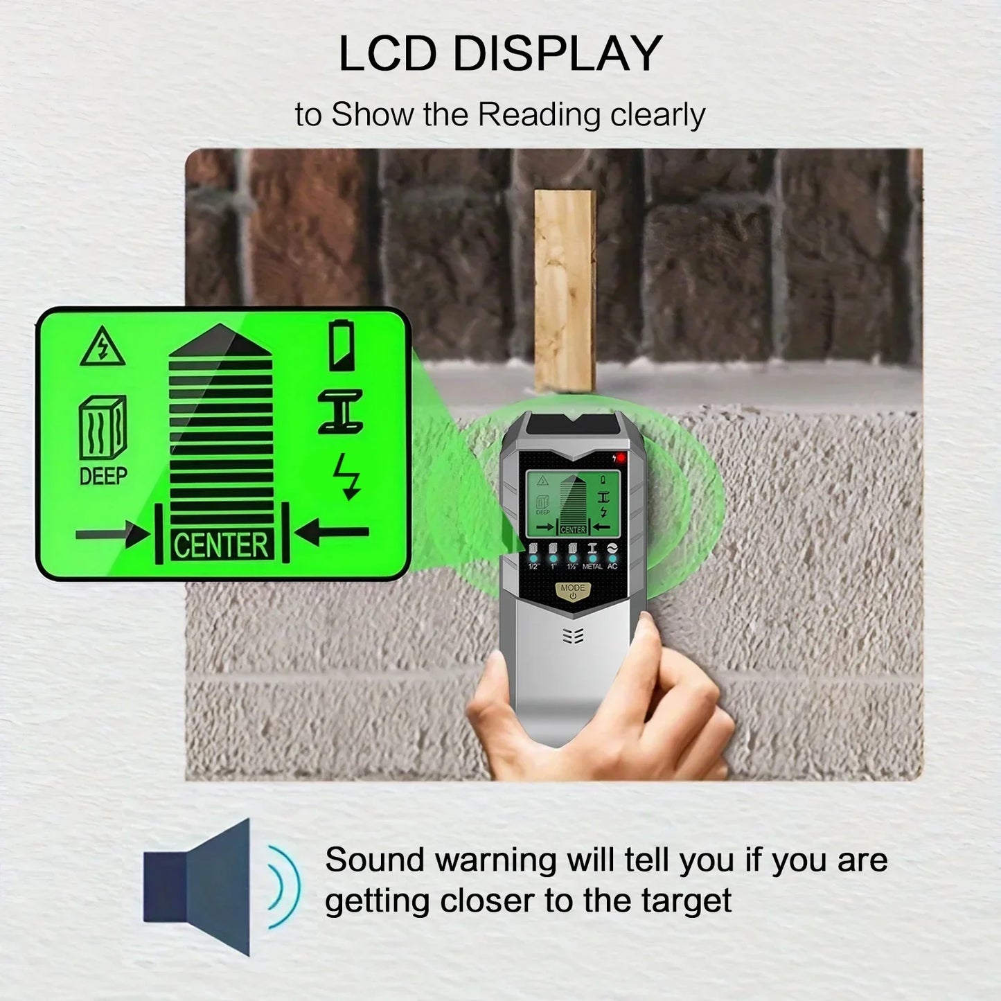 5in1 Wall Metal Detection Instrument Measuring Metal Current Wire Wood Handheld Detector Stud Post Measuring Instrument Scanner