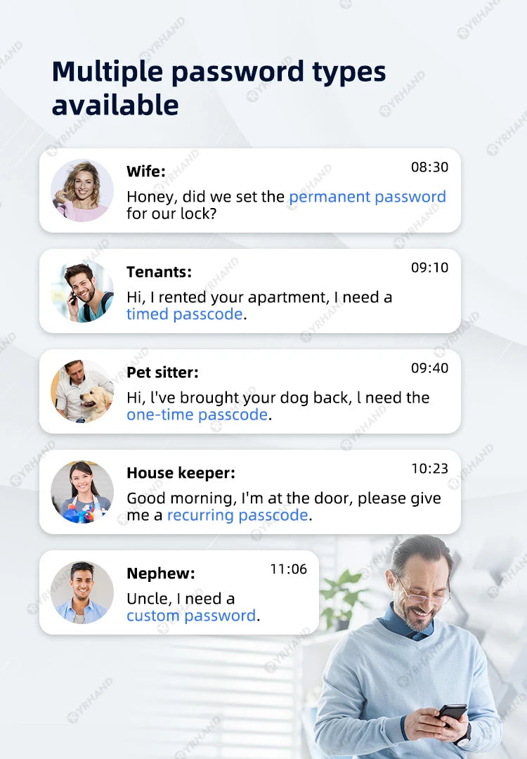 Smart Euro Cylindrical Door Lock ttlock app Keyless Security Entry Mechanical Key Waterproof fingerprint door lock For home