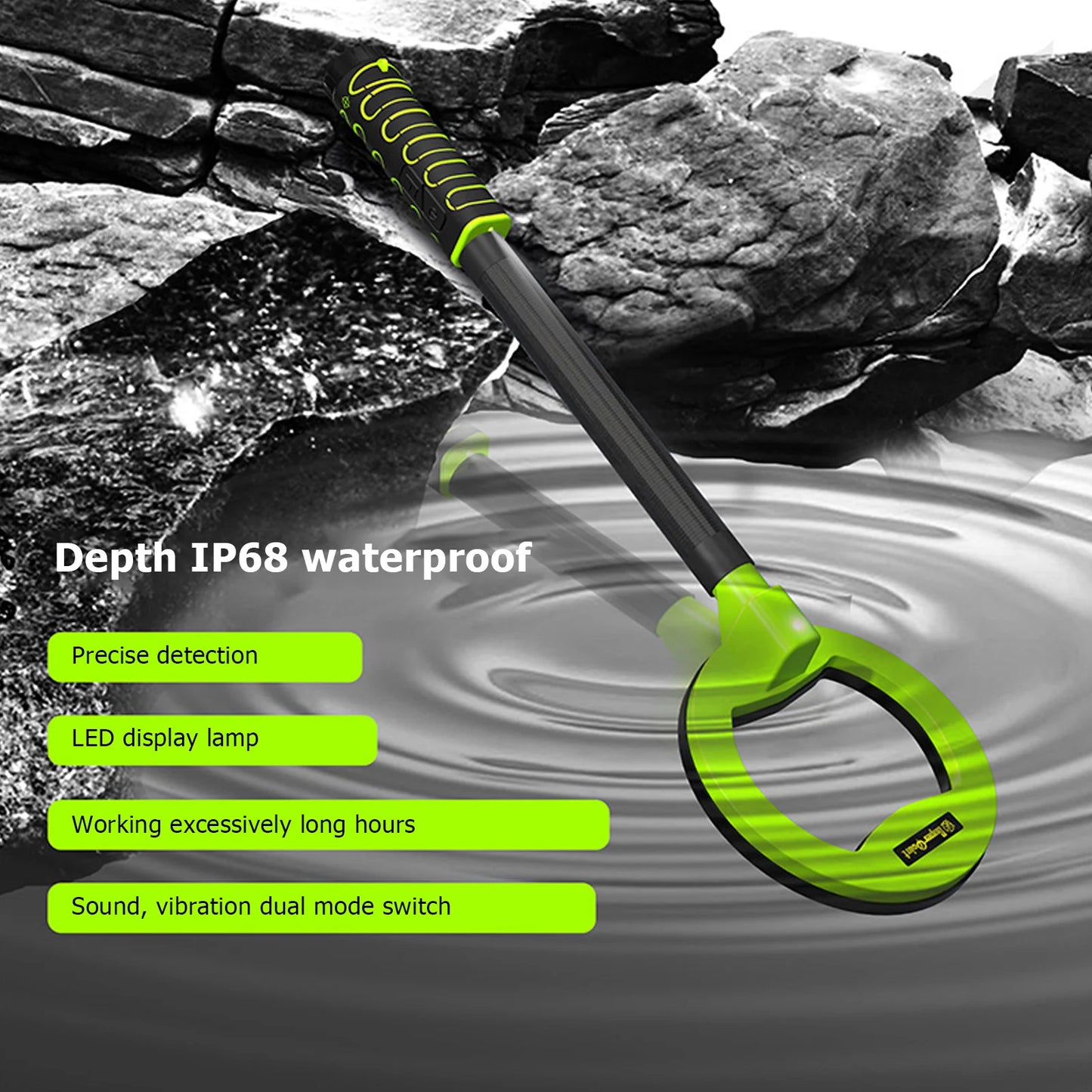 Underwater Metal Detector IP68 Waterproof 30m‑60m Handheld ABS Housing Gold Silver Detector for Diving Metal Detector