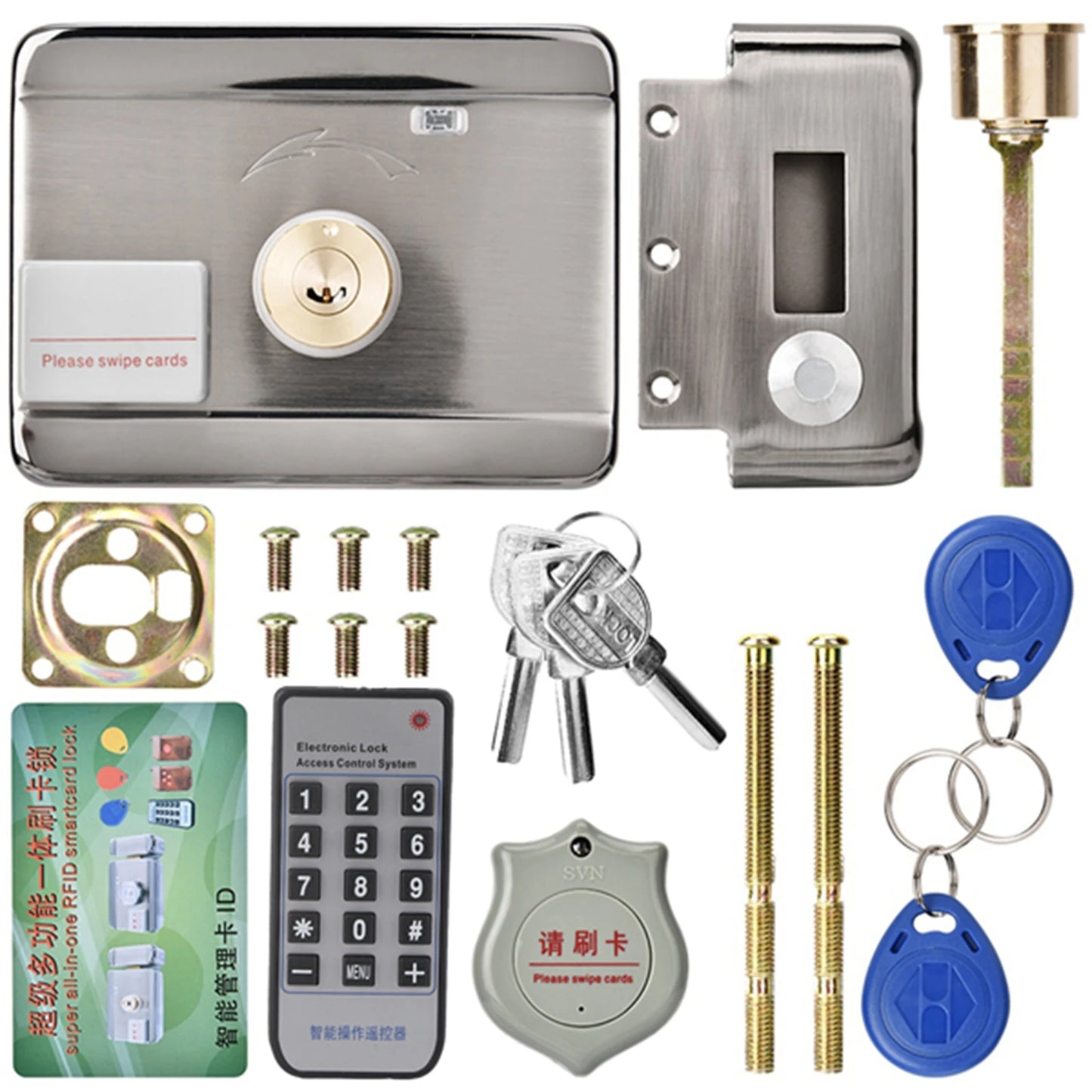 12V Door Lock Door Lock Electronic Access Intelligent System ID Double Head 12V Door Lock Smart Door Lock Intelligent Door Lock